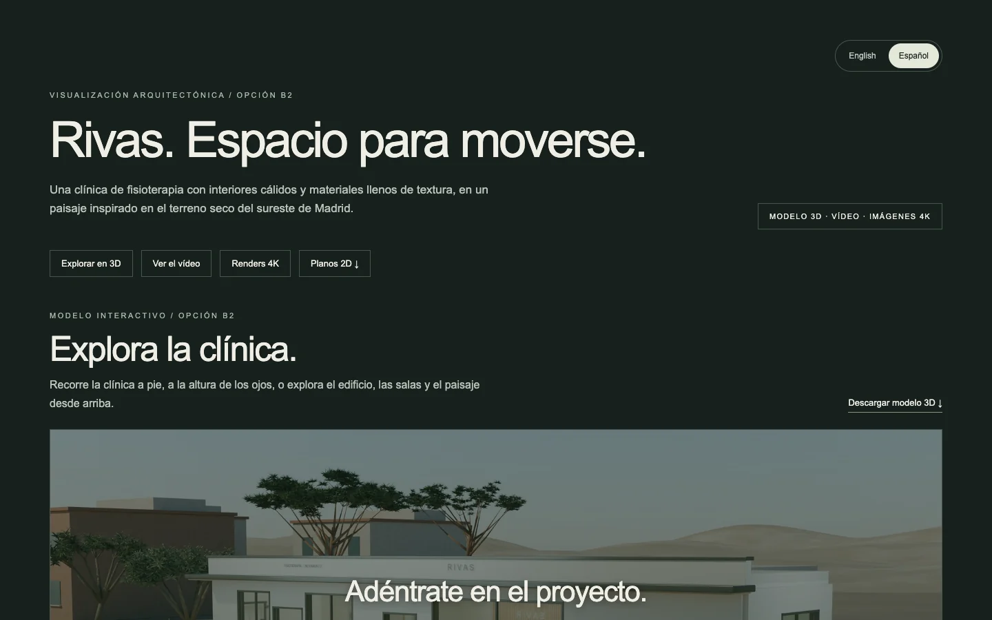 Captura 1 del sitio web de Rivas · Clínica B2